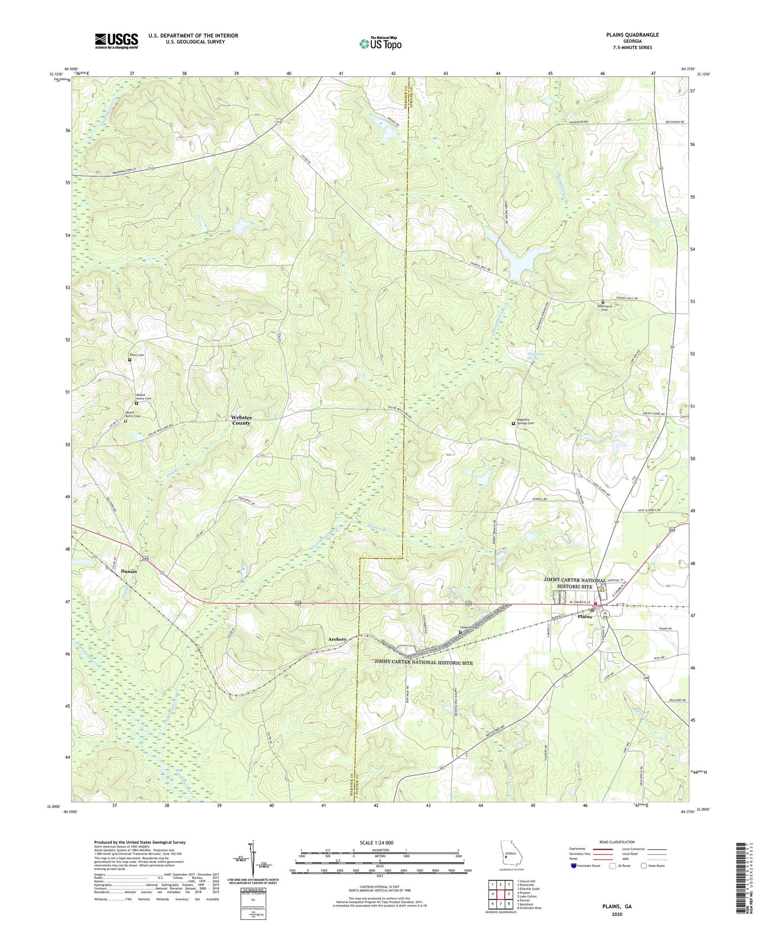 Plains Georgia US Topo Map Image