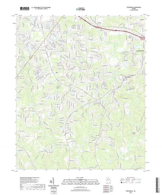 Porterdale Georgia US Topo Map Image