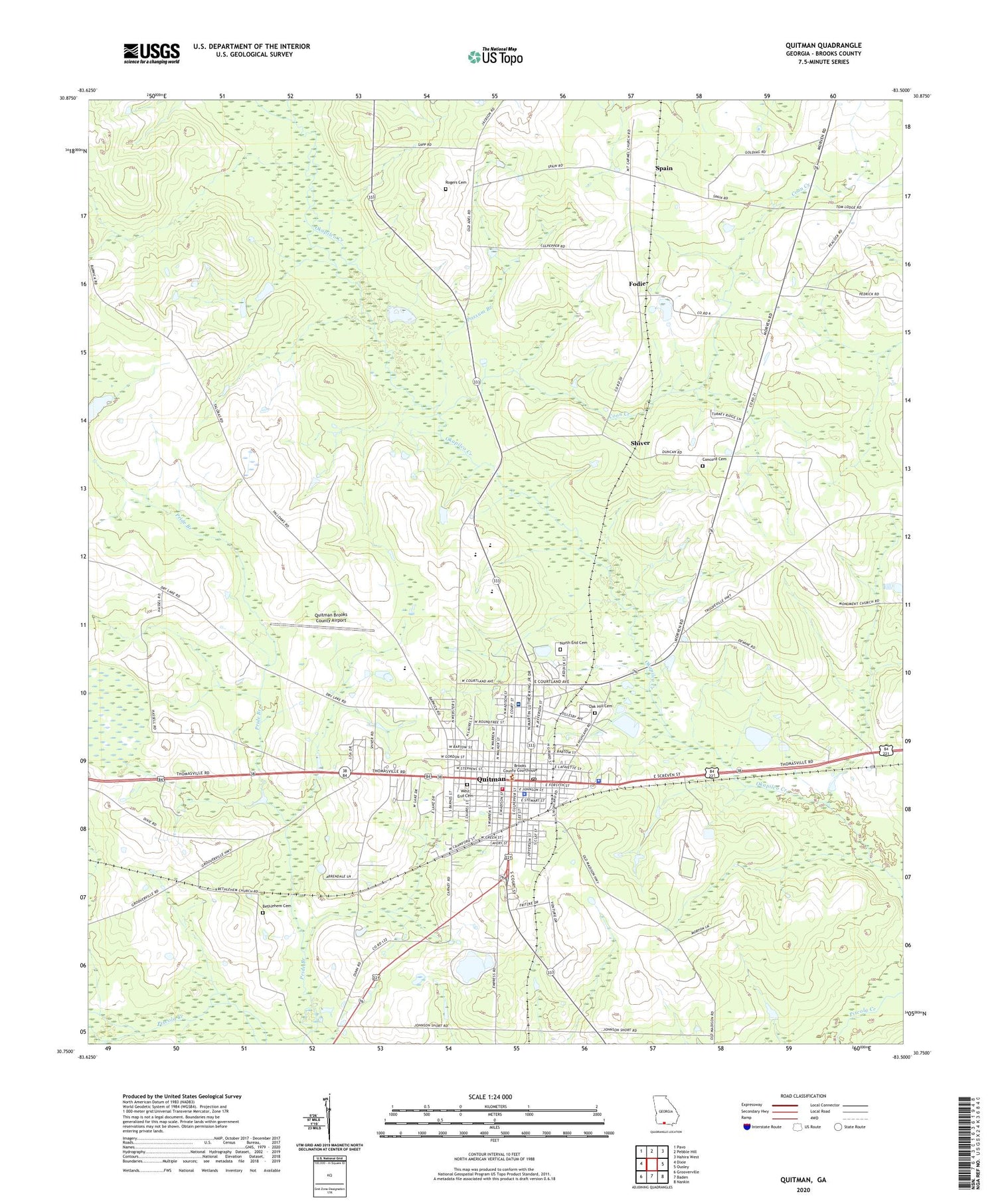 Quitman Georgia US Topo Map Image