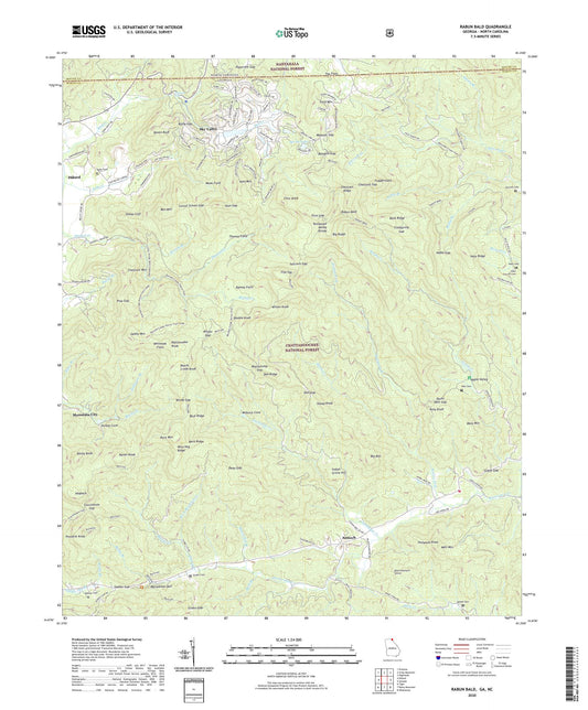 Rabun Bald Georgia US Topo Map Image