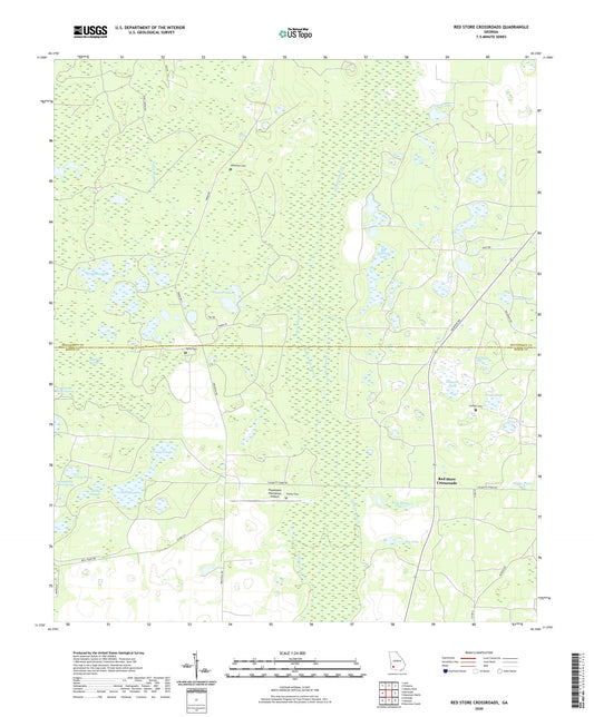 Red Store Crossroads Georgia US Topo Map Image