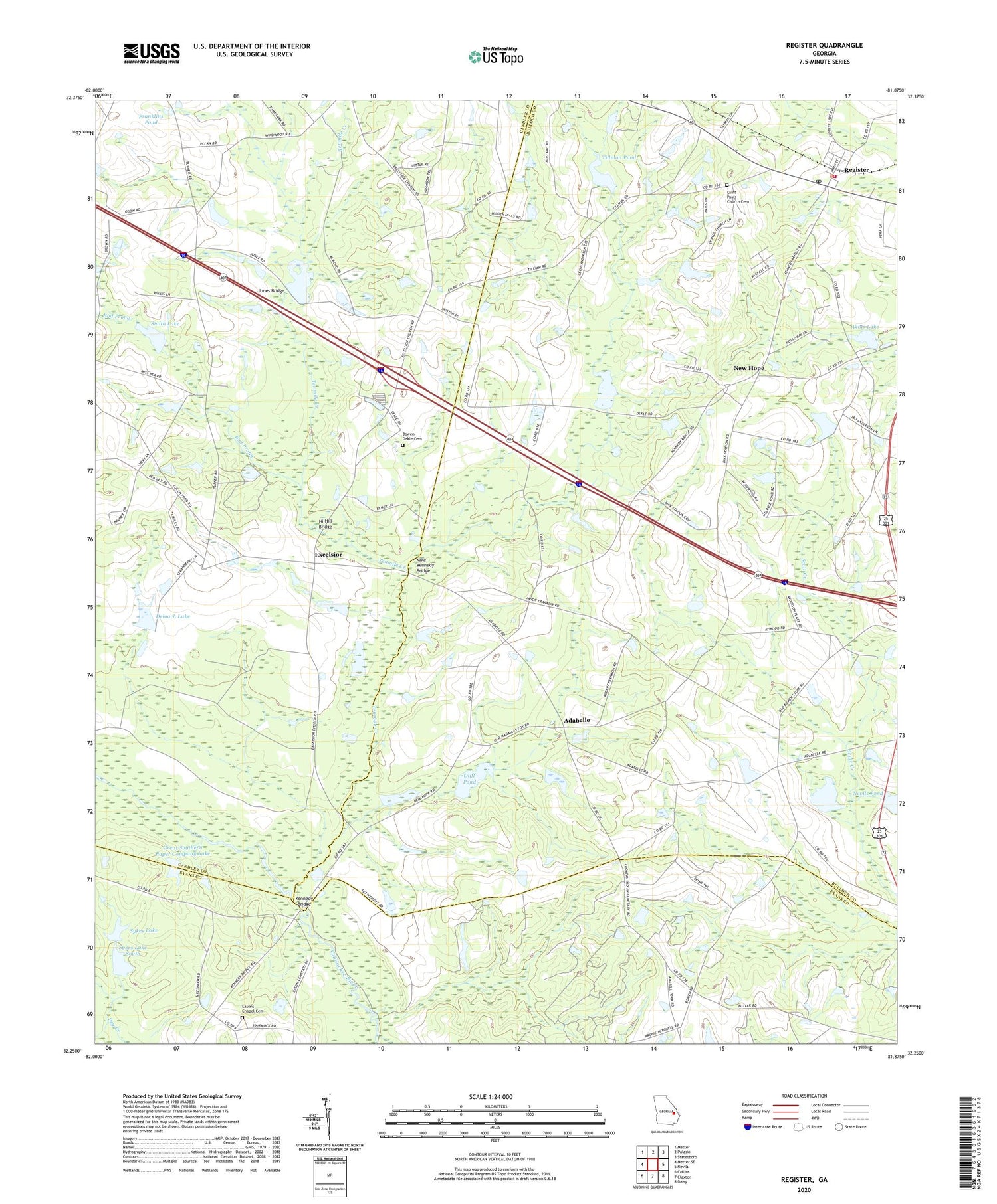 Register Georgia US Topo Map Image