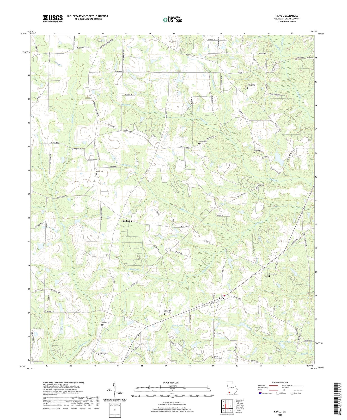 Reno Georgia US Topo Map Image