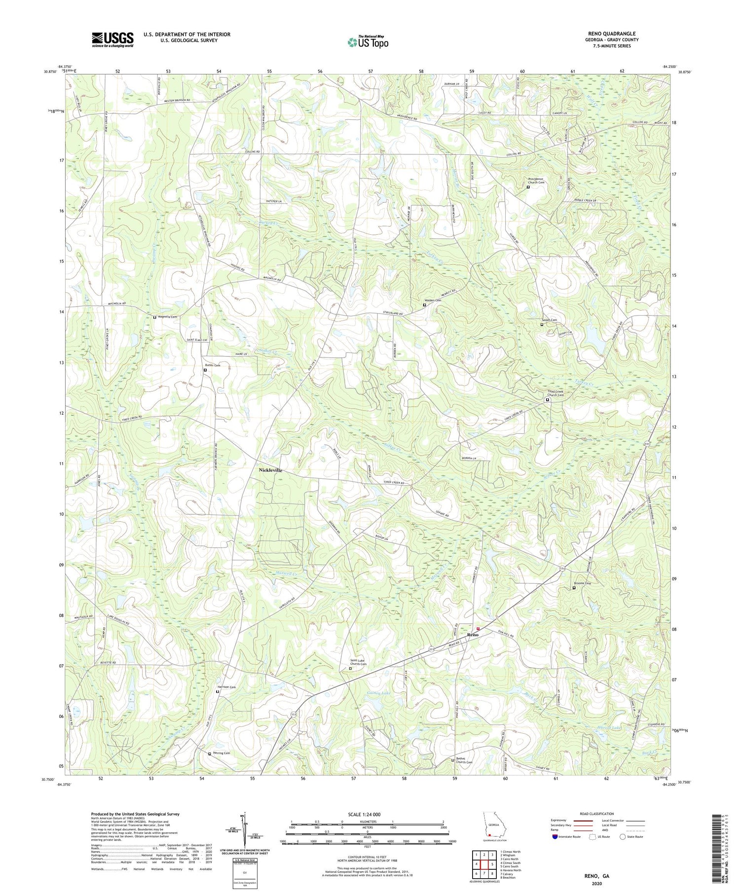 Reno Georgia US Topo Map Image