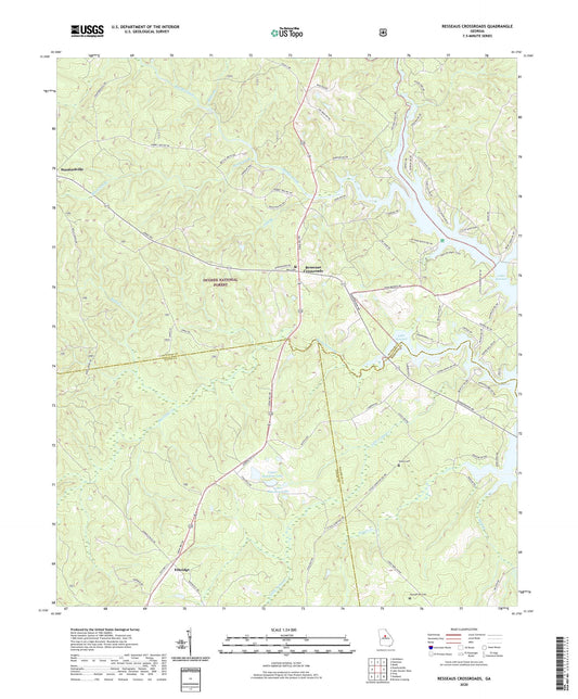 Resseaus Crossroads Georgia US Topo Map Image