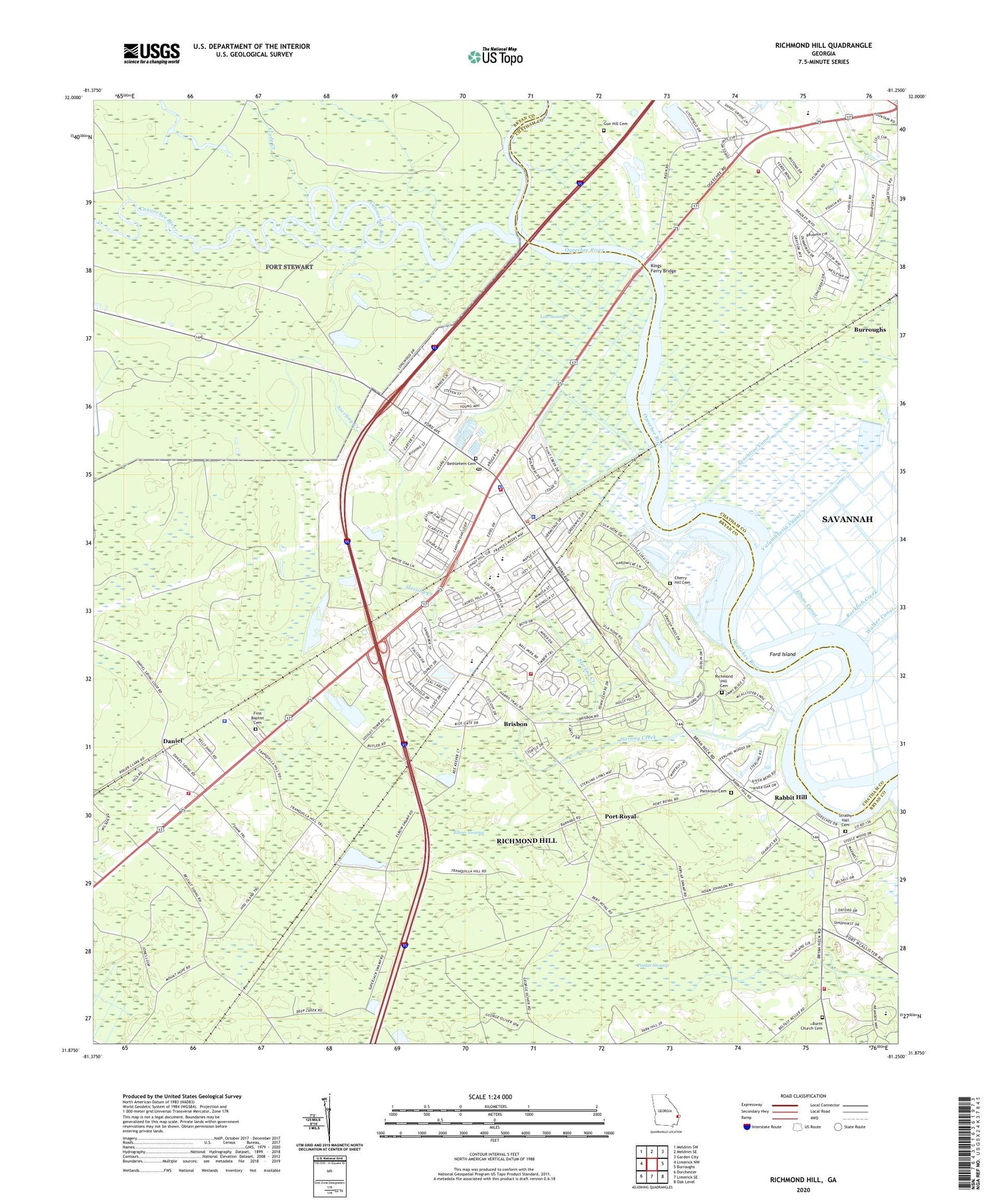 Richmond Hill Georgia US Topo Map Image