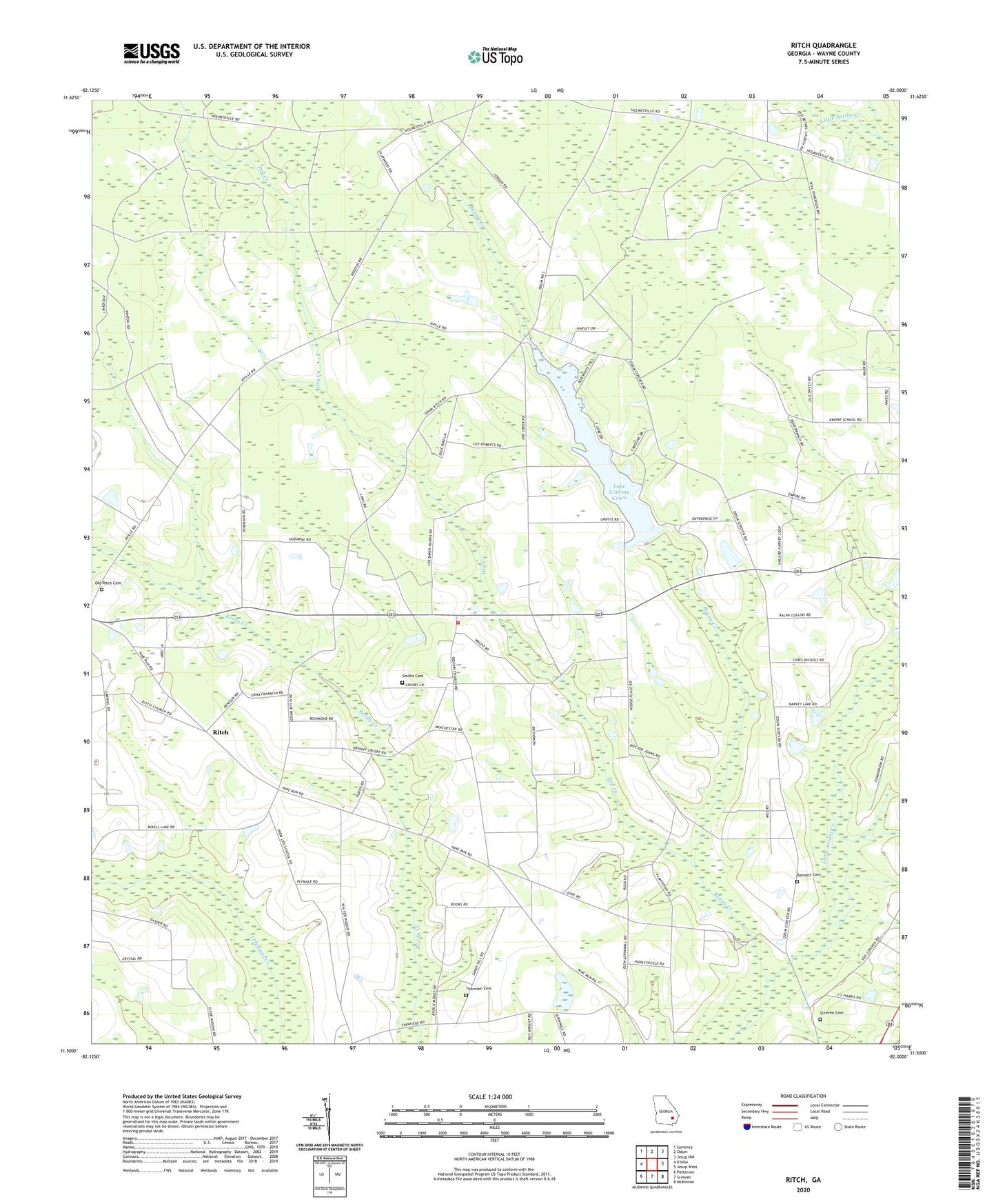 Ritch Georgia US Topo Map Image