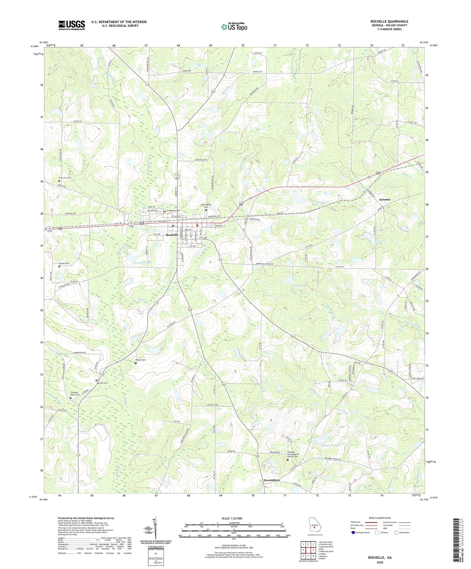 Rochelle Georgia US Topo Map Image