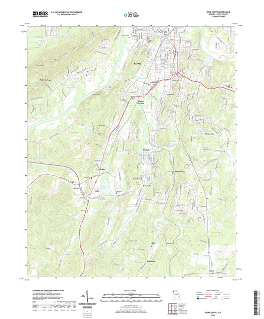 Rome South Georgia US Topo Map Image