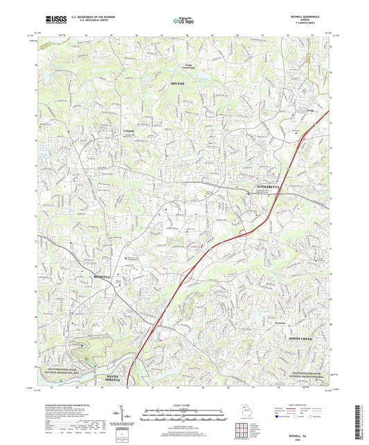 Roswell Georgia US Topo Map Image
