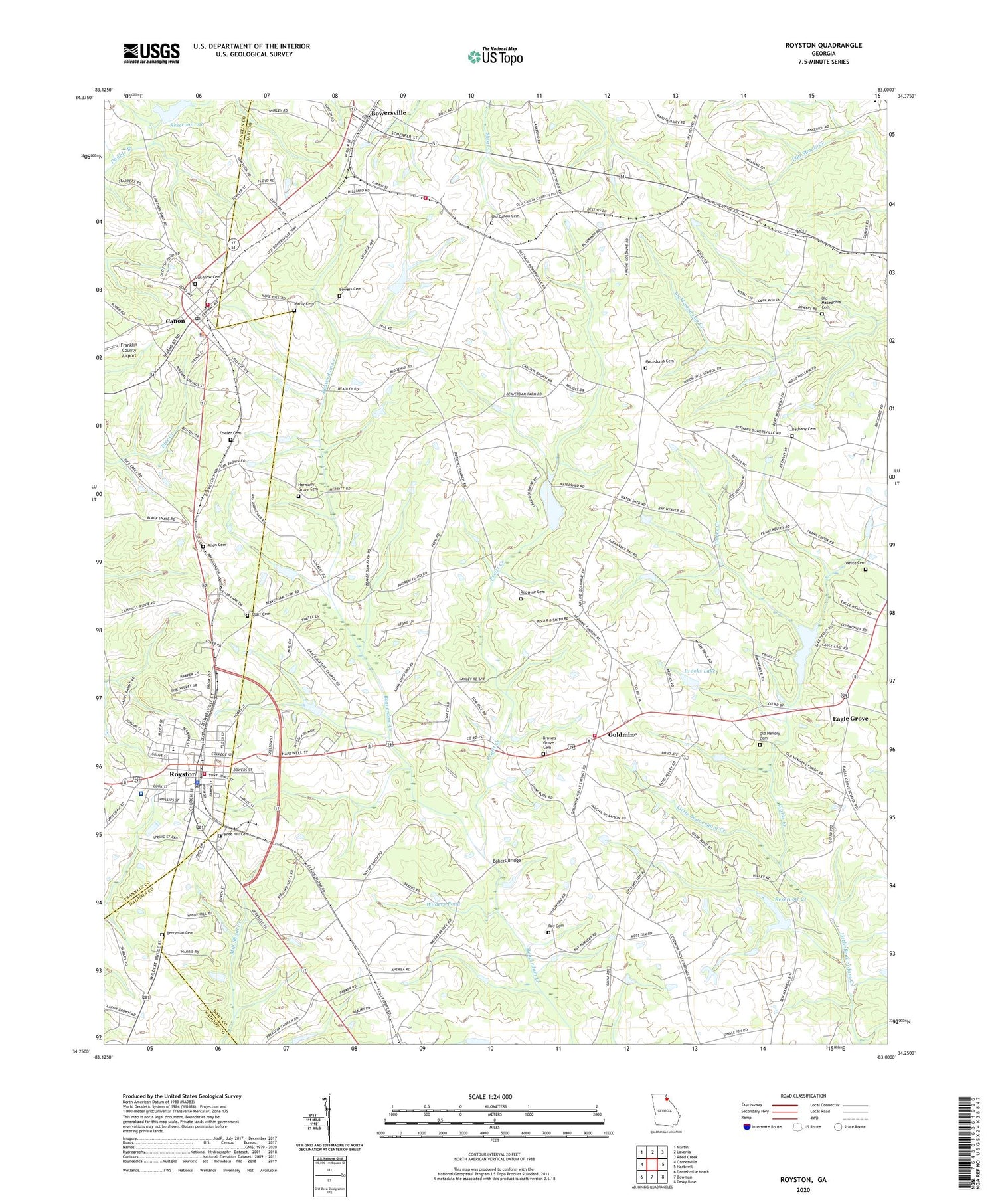 Royston Georgia US Topo Map Image