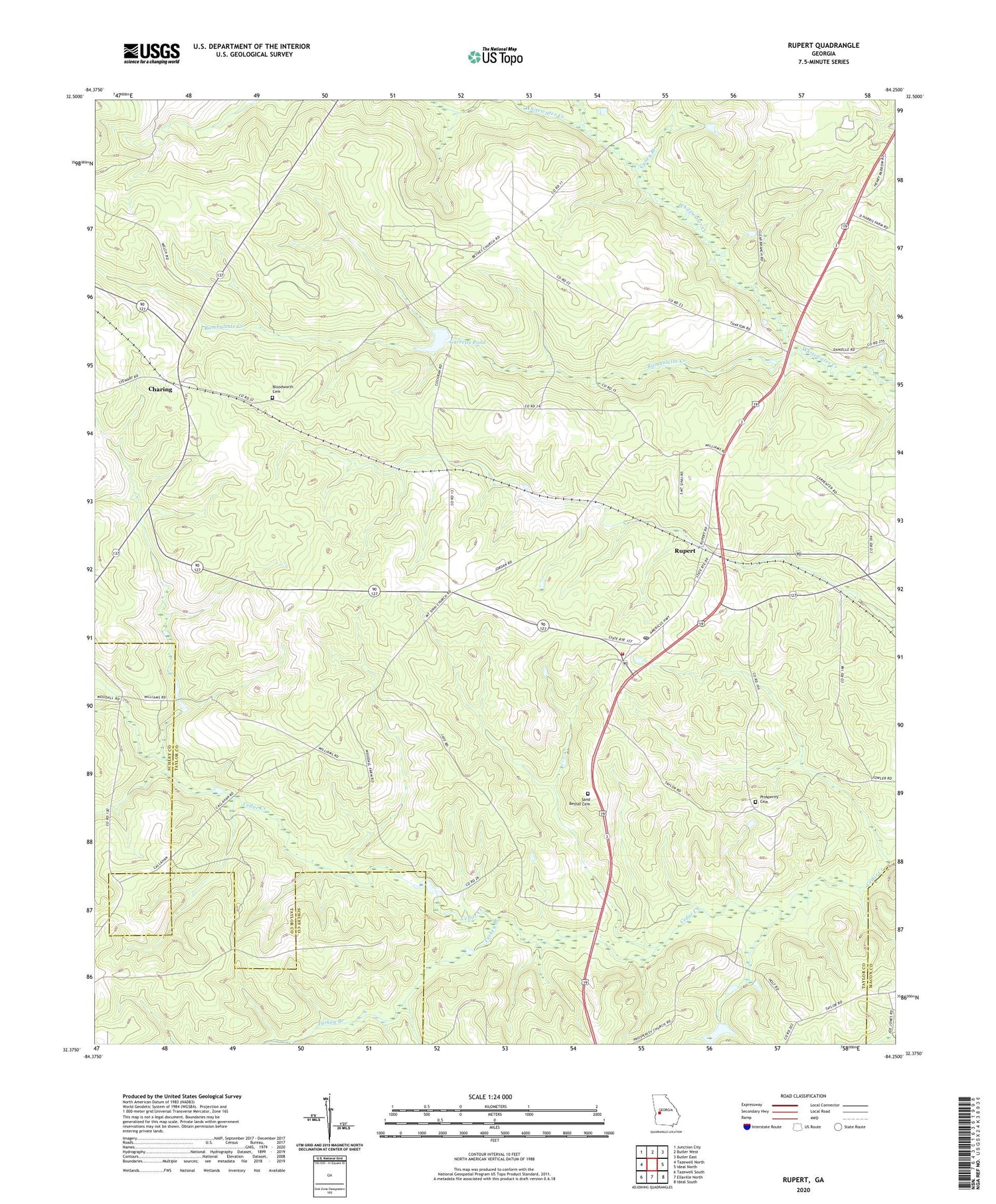 Rupert Georgia US Topo Map Image