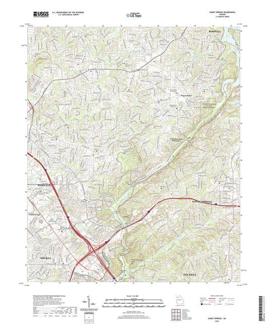 Sandy Springs Georgia US Topo Map Image