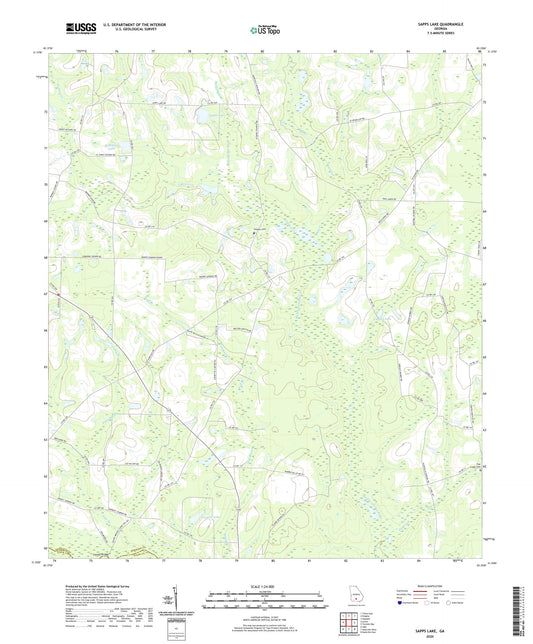 Sapps Lake Georgia US Topo Map Image