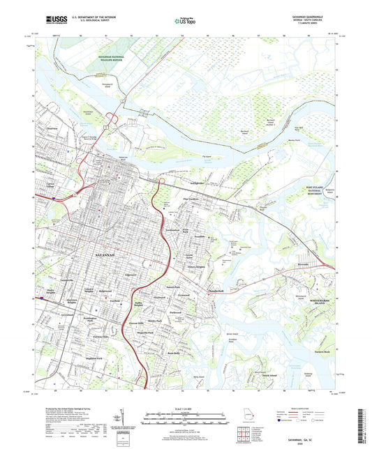 Savannah Georgia US Topo Map Image