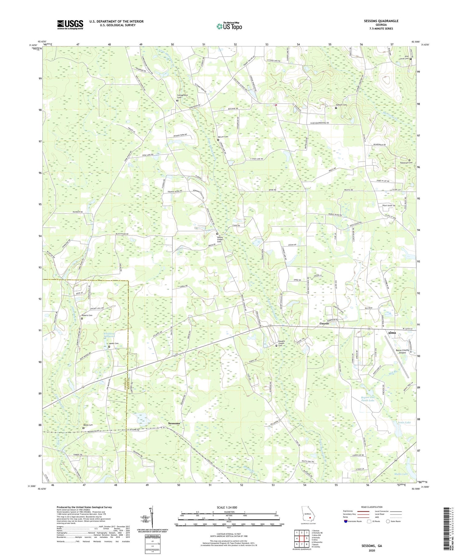 Sessoms Georgia US Topo Map Image