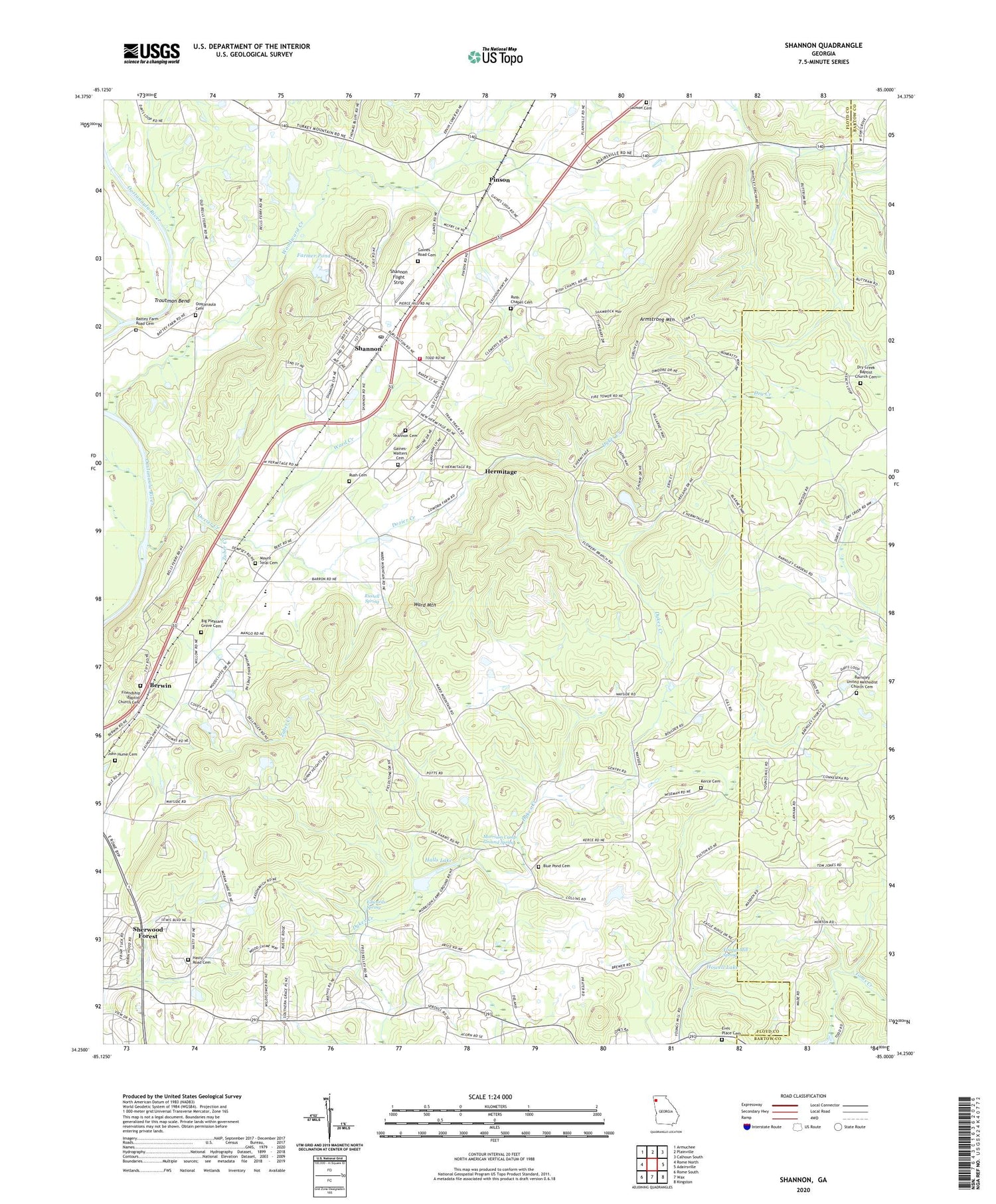 Shannon Georgia US Topo Map Image