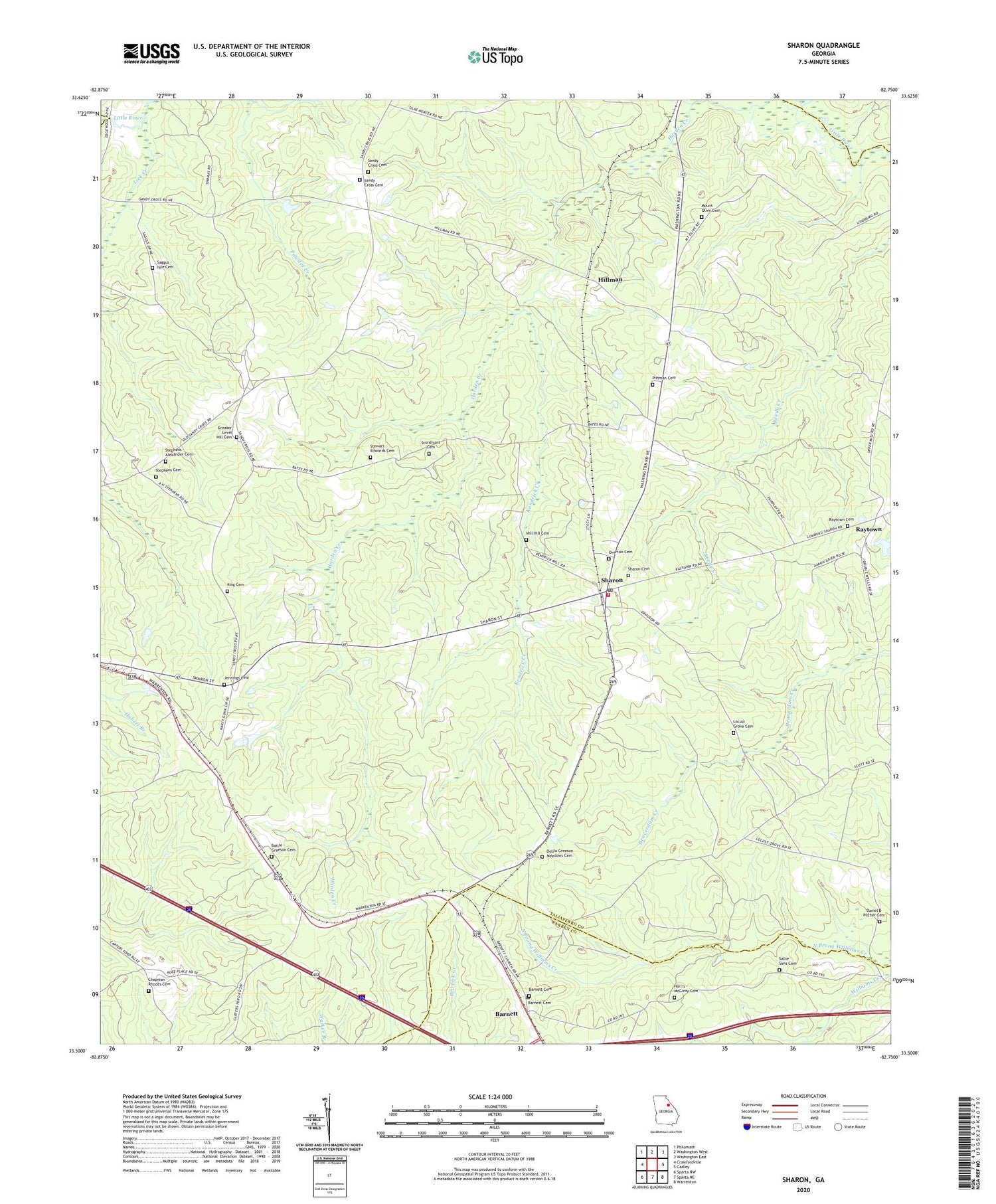 Sharon Georgia US Topo Map Image