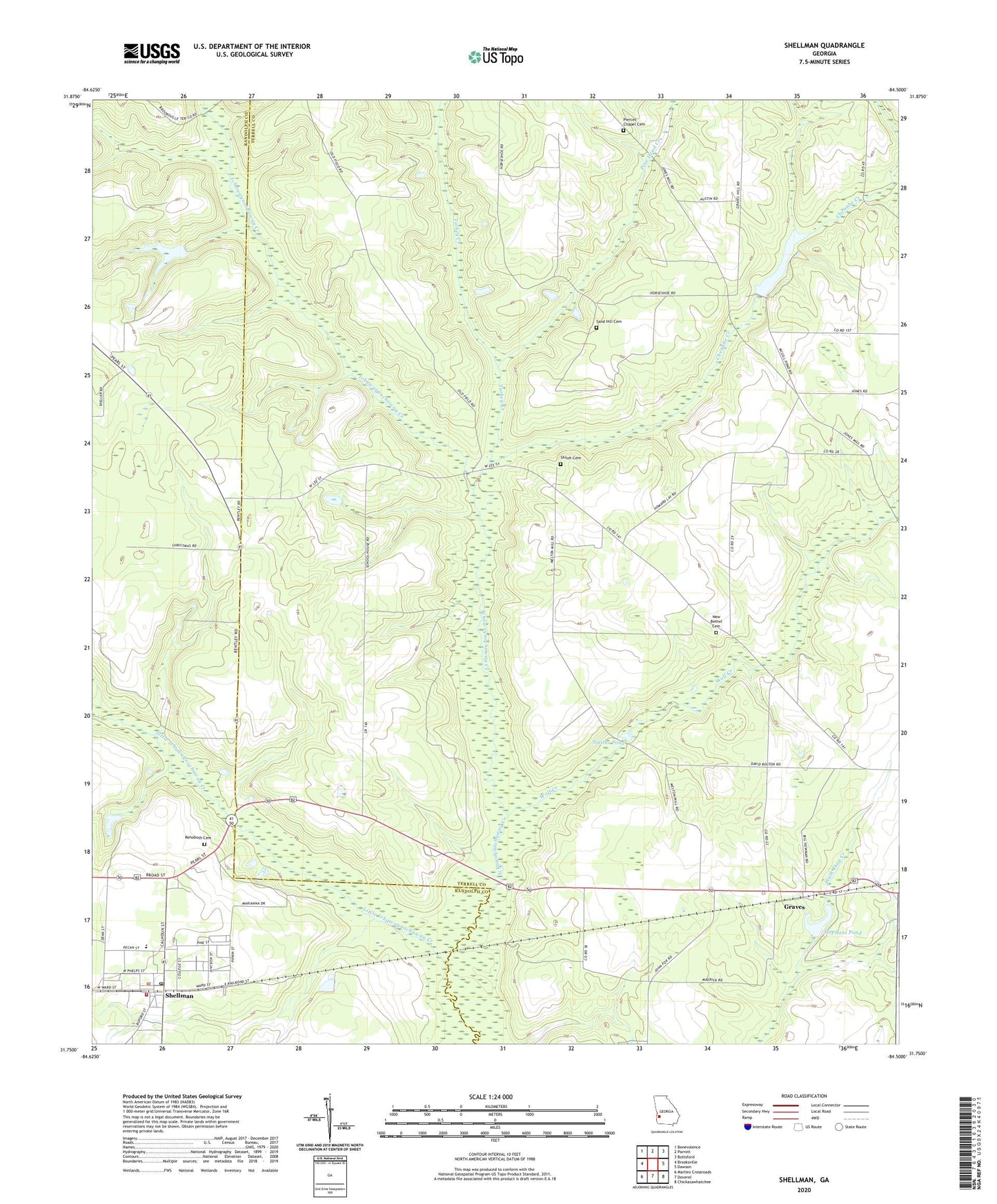 Shellman Georgia US Topo Map Image