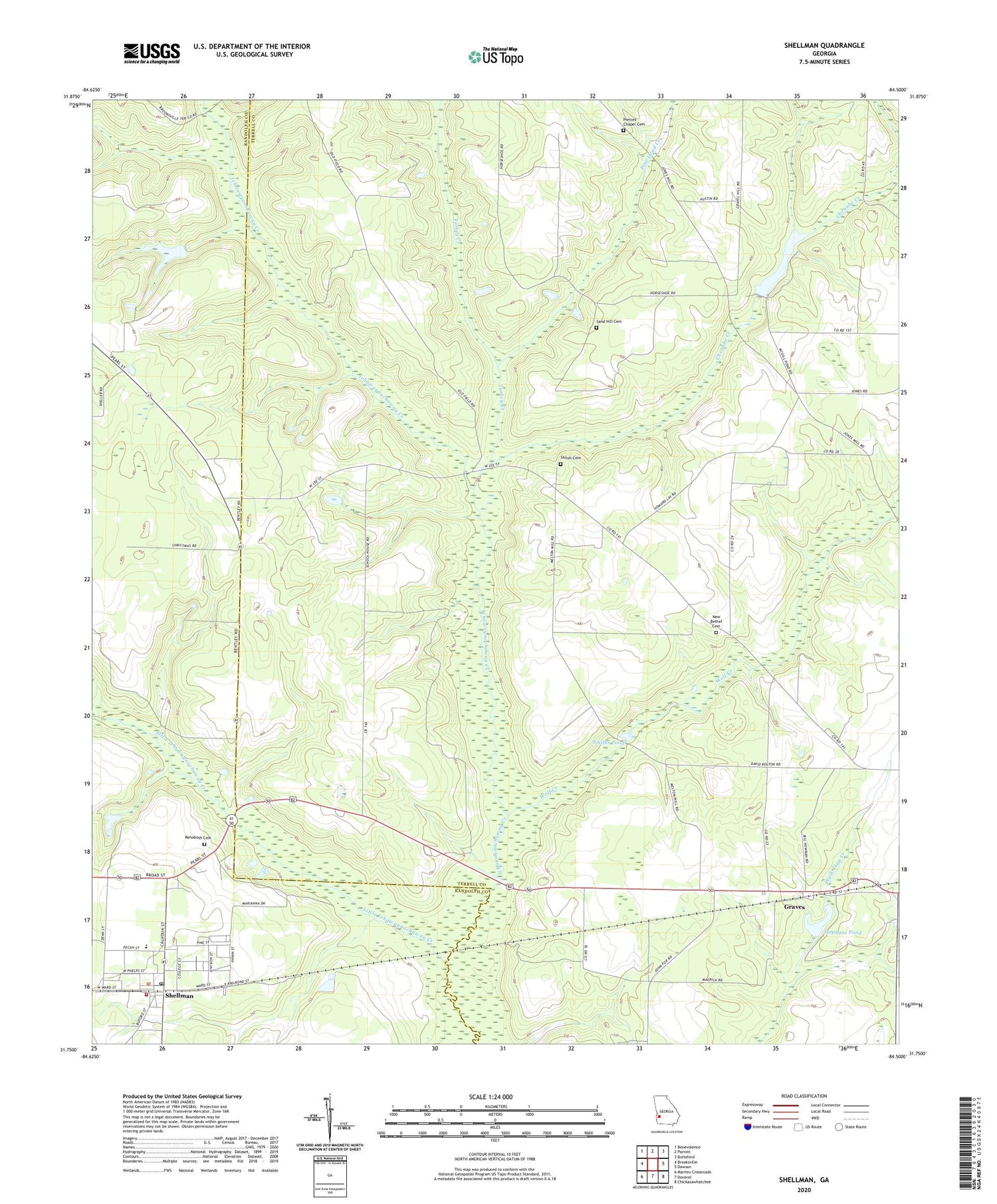 Shellman Georgia US Topo Map Image