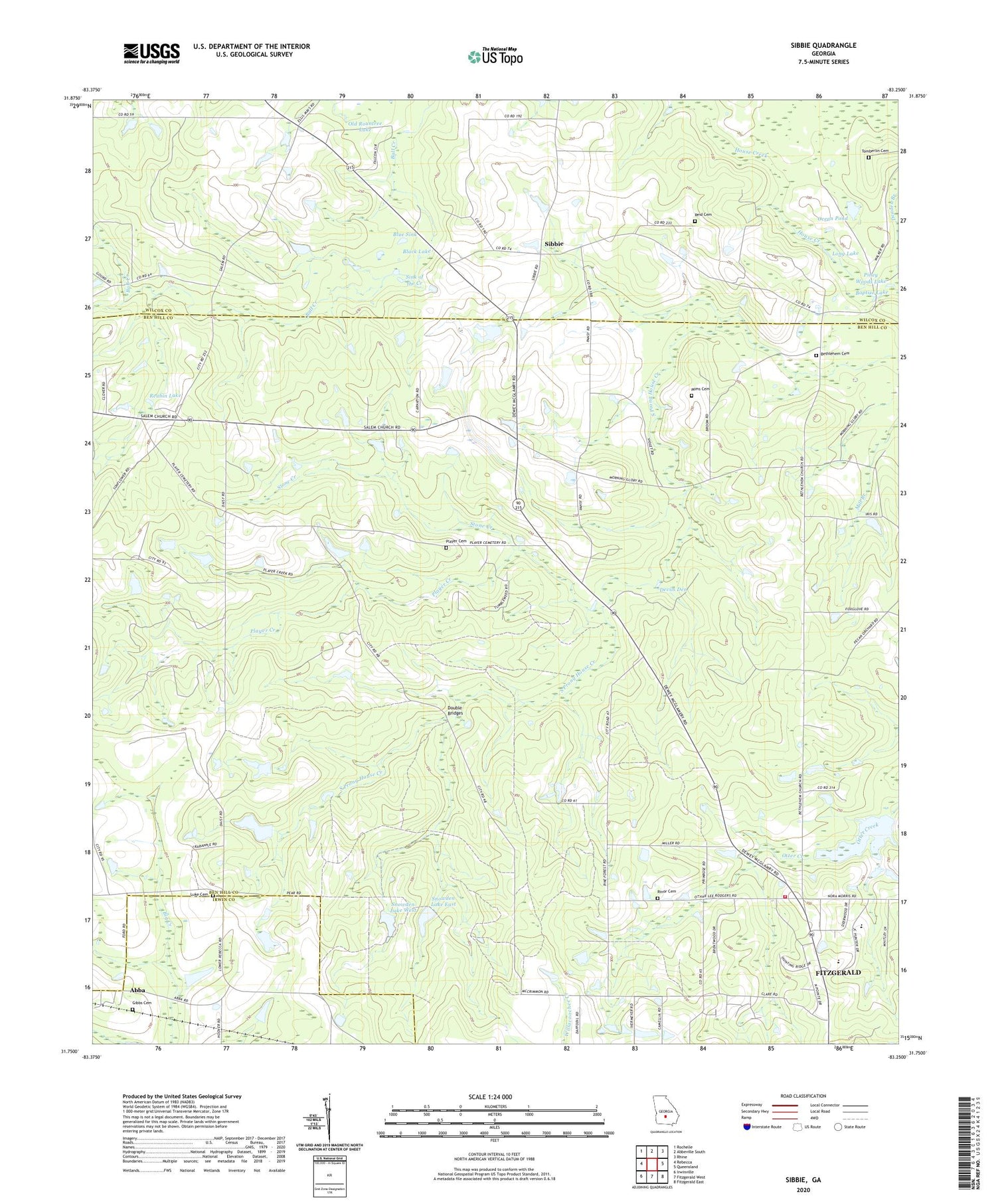 Sibbie Georgia US Topo Map Image