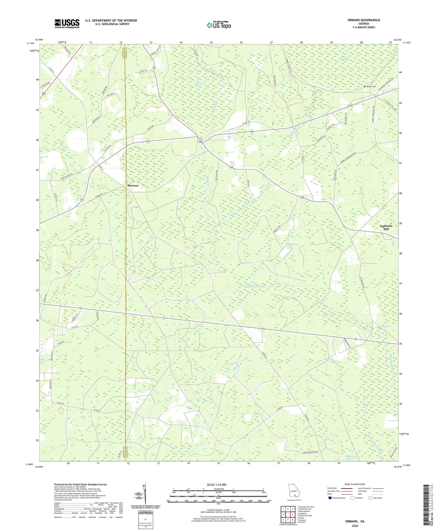 Sirmans Georgia US Topo Map Image