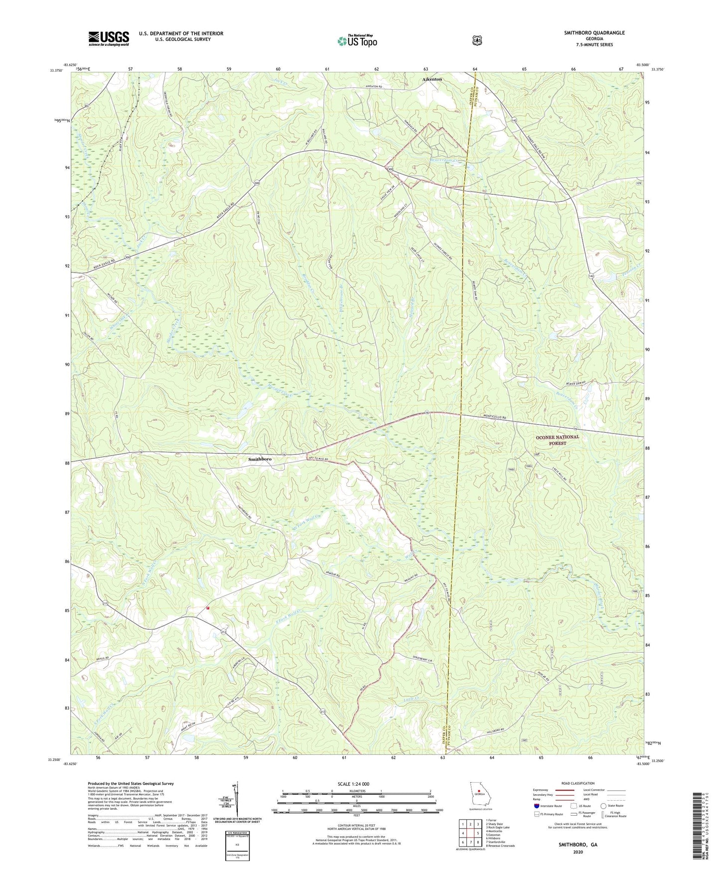 Smithboro Georgia US Topo Map Image