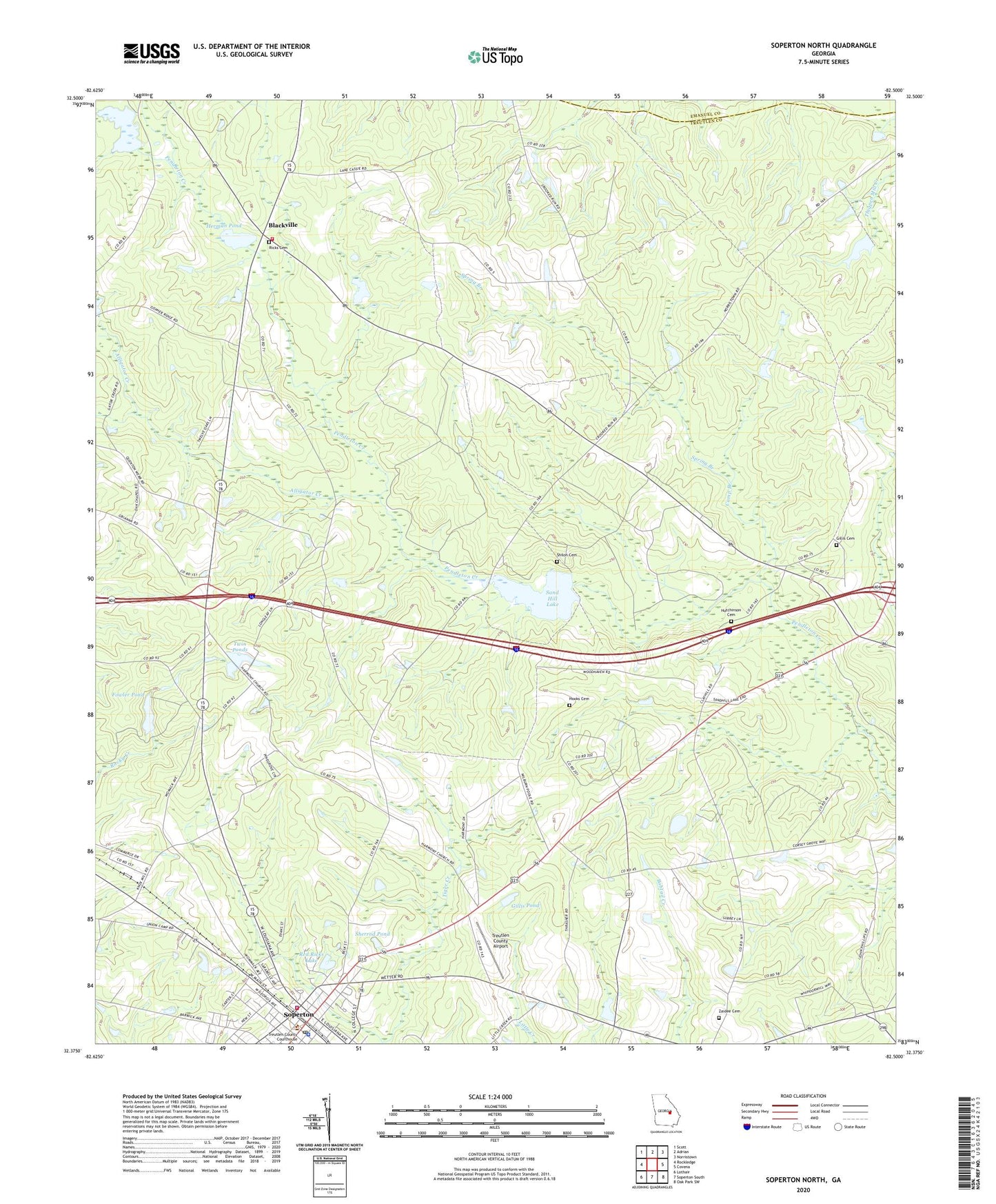 Soperton North Georgia US Topo Map Image