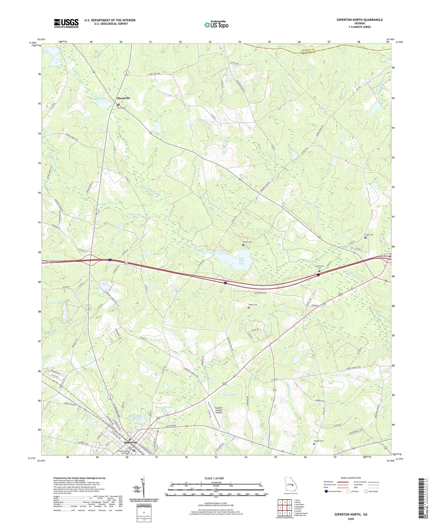 Soperton North Georgia US Topo Map Image