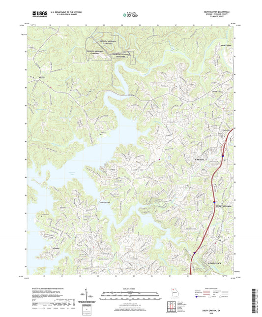 South Canton Georgia US Topo Map Image