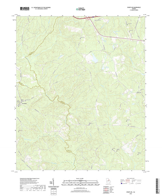 Sparta NE Georgia US Topo Map Image