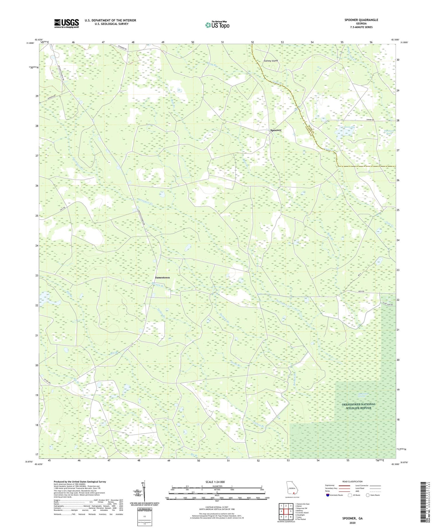Spooner Georgia US Topo Map Image