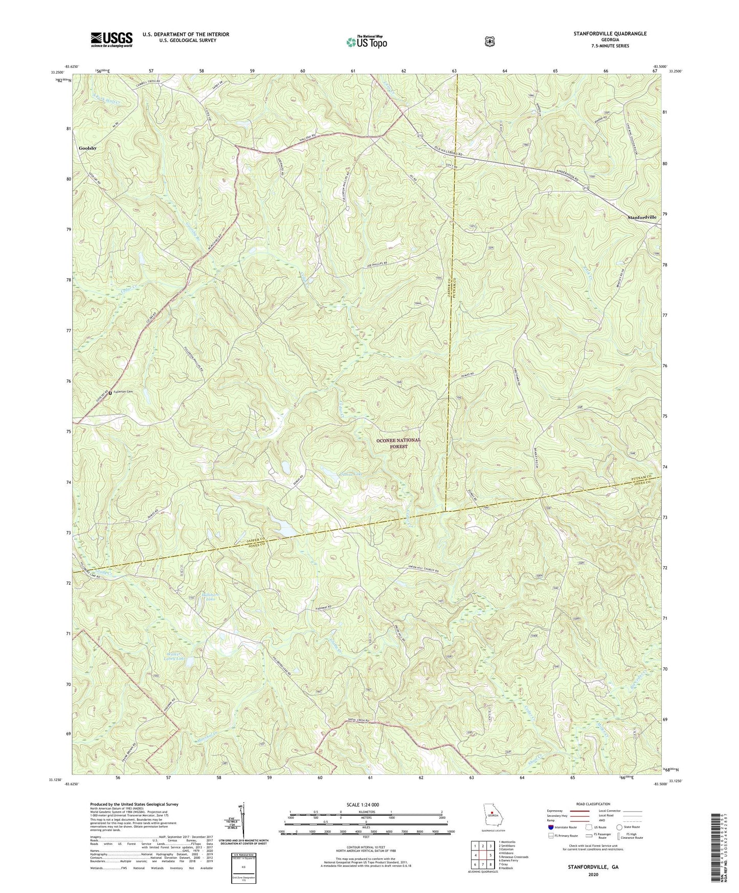 Stanfordville Georgia US Topo Map Image