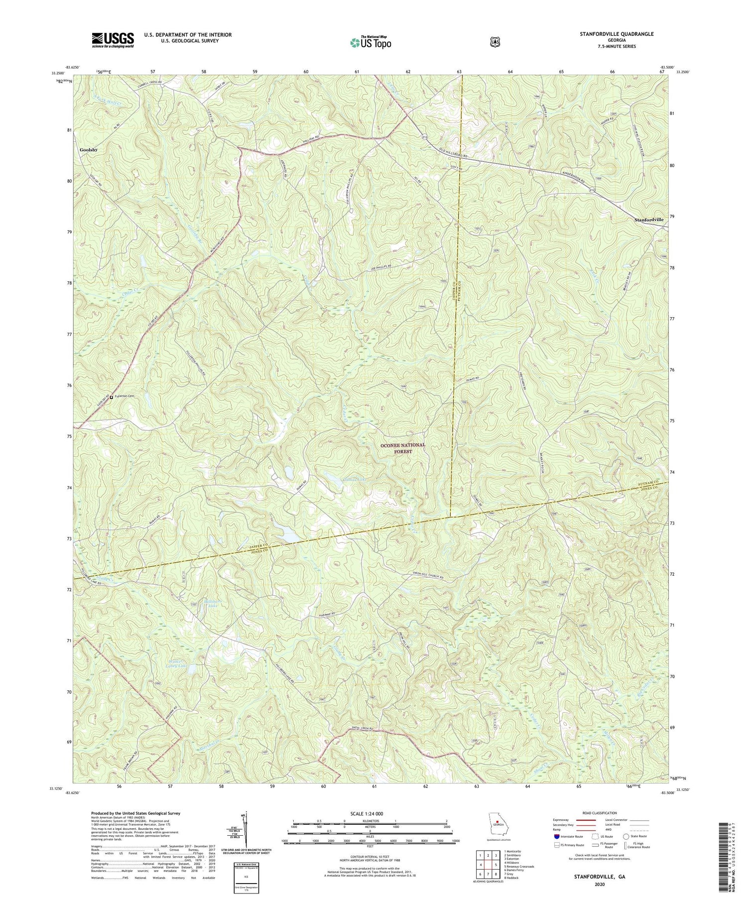 Stanfordville Georgia US Topo Map Image