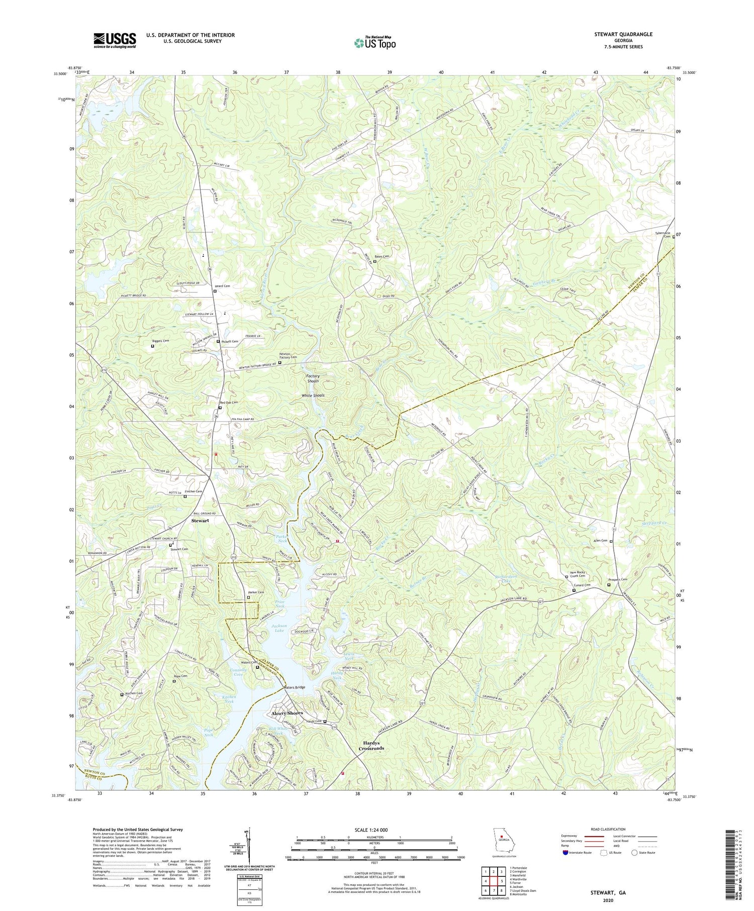 Stewart Georgia US Topo Map Image