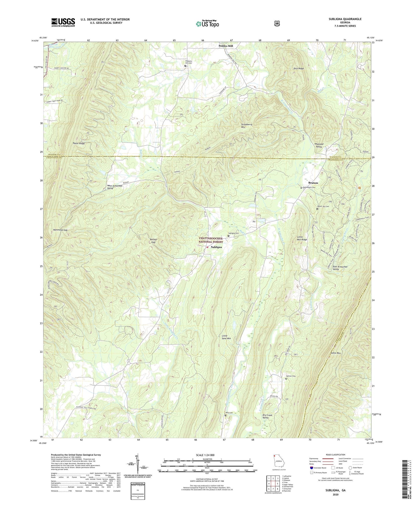 Subligna Georgia US Topo Map Image