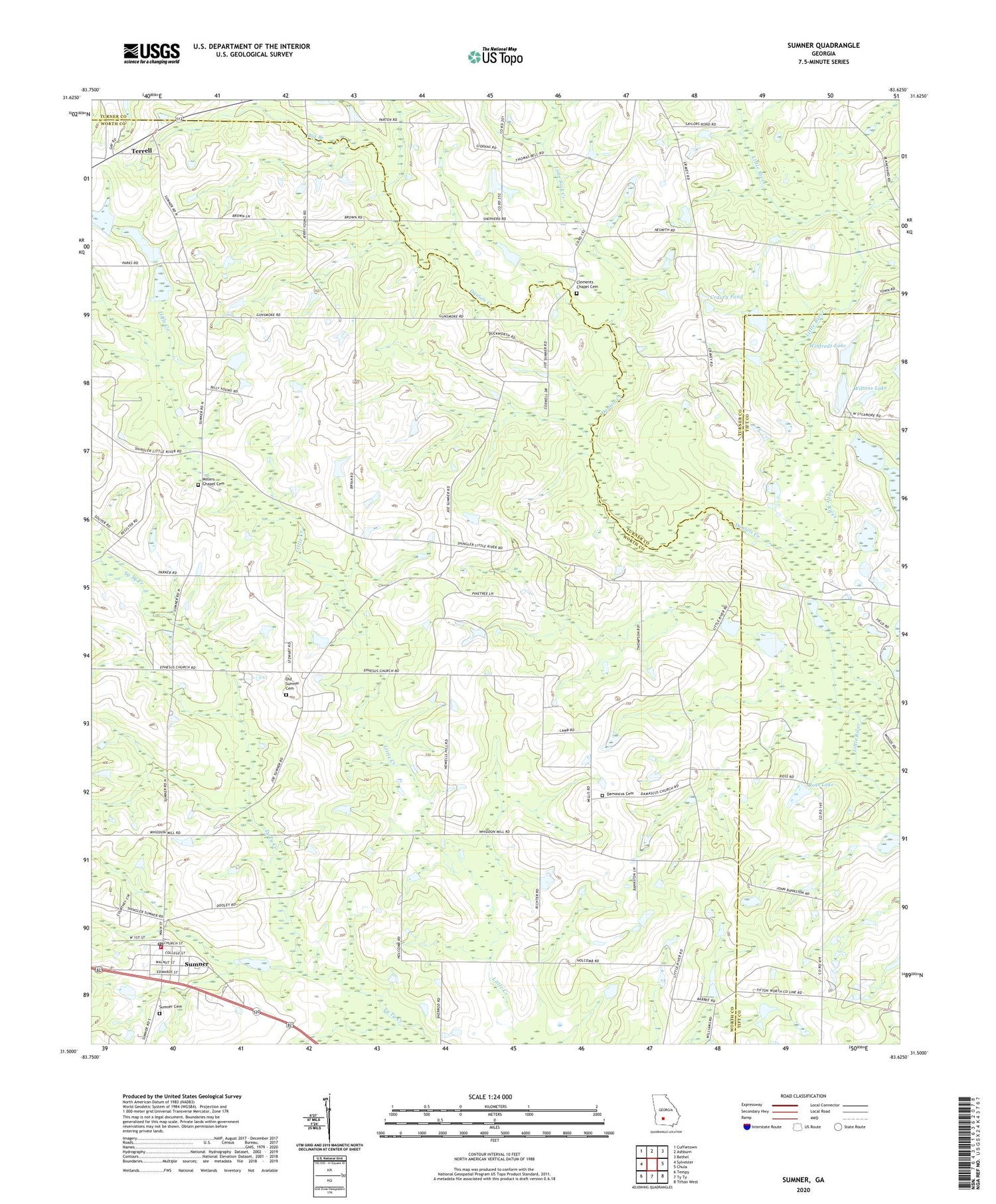 Sumner Georgia US Topo Map Image