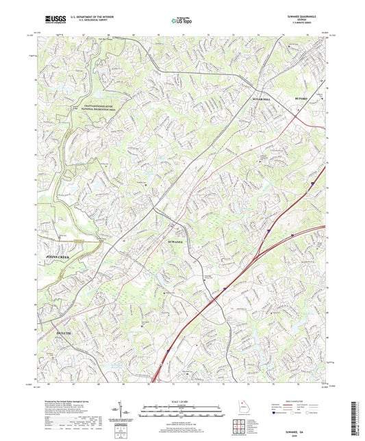 Suwanee Georgia US Topo Map Image