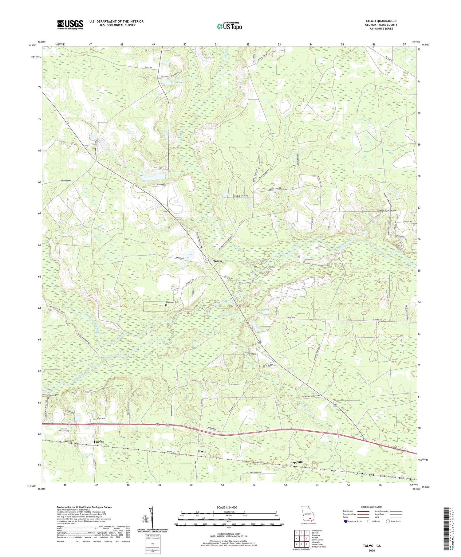 Talmo Georgia US Topo Map Image