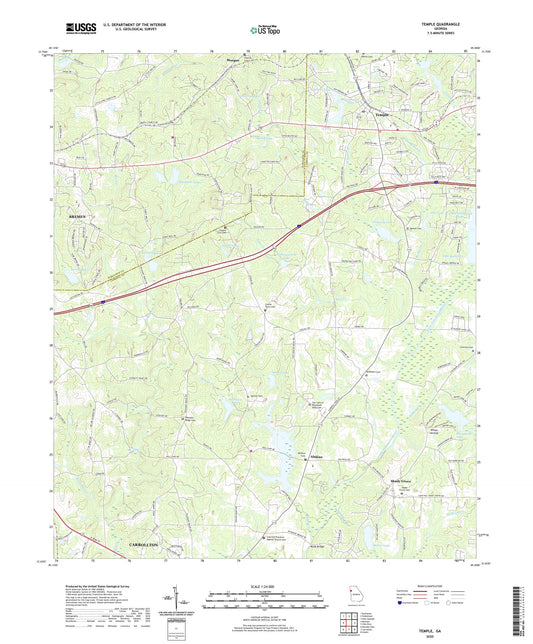 Temple Georgia US Topo Map Image