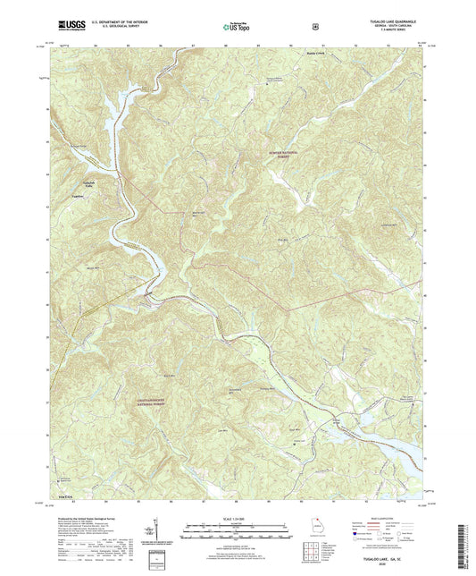 Tugaloo Lake Georgia US Topo Map Image
