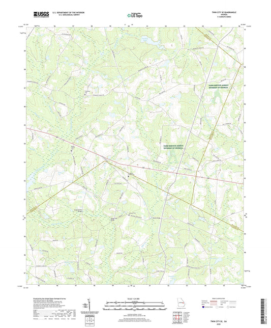 Twin City SE Georgia US Topo Map Image