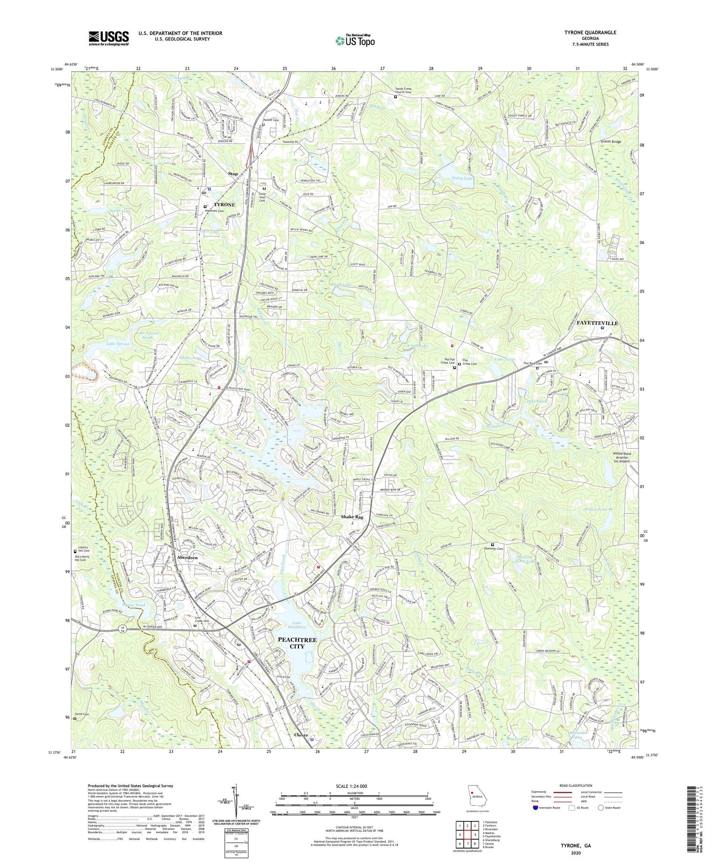 Tyrone Georgia US Topo Map Image