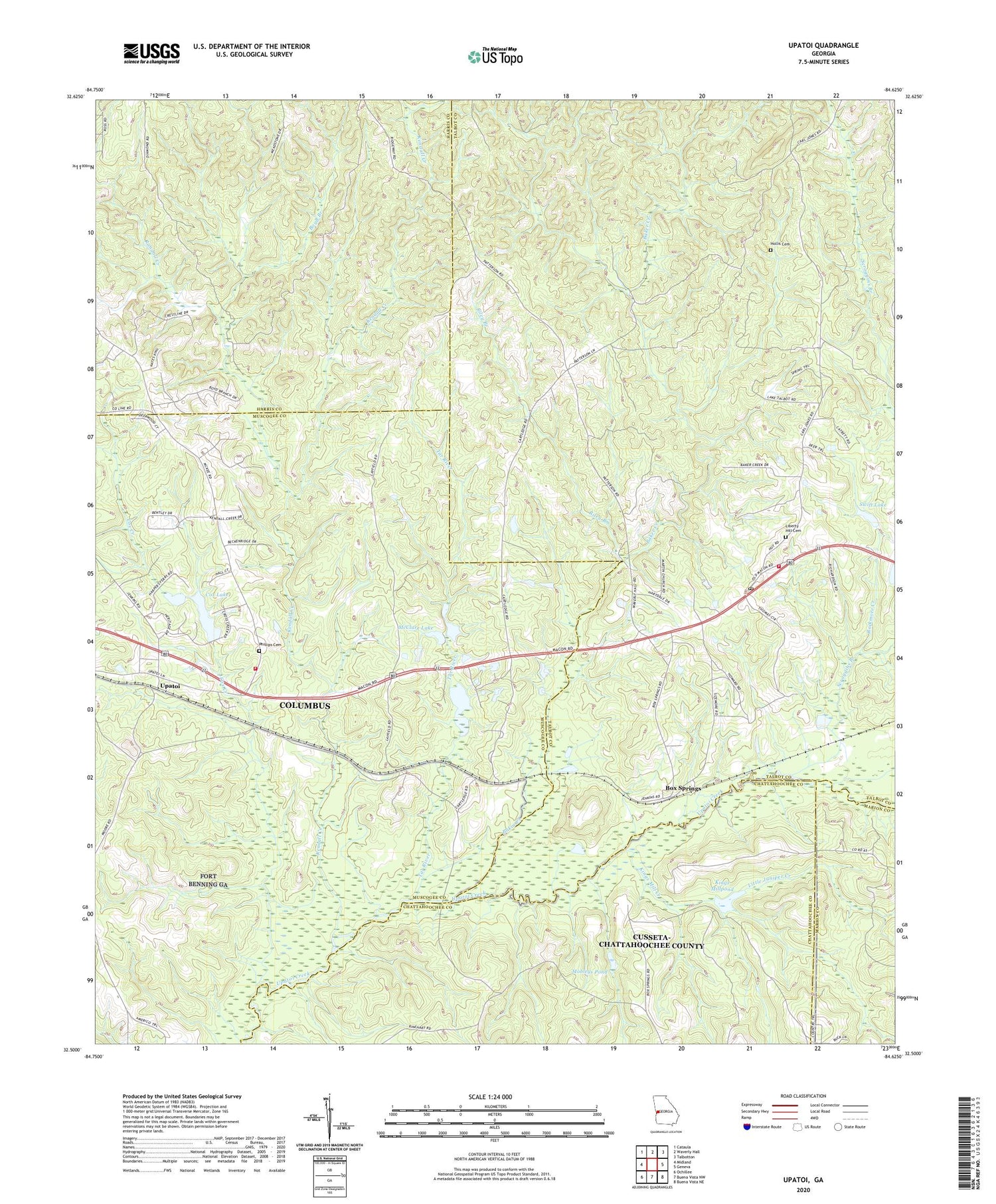 Upatoi Georgia US Topo Map Image