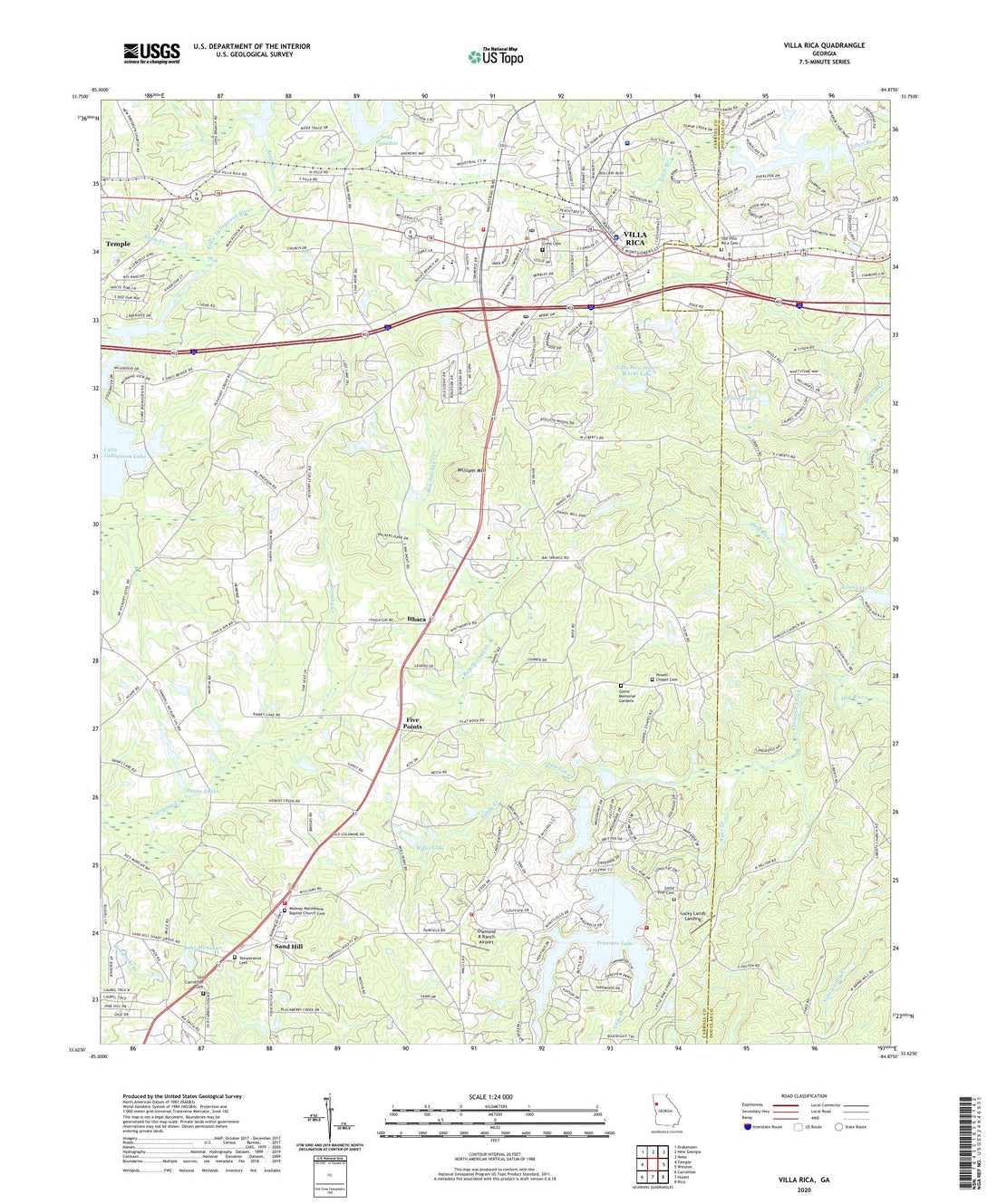 Villa Rica Georgia US Topo Map – MyTopo Map Store