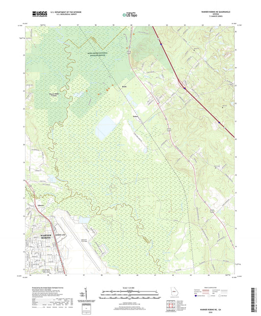 Warner Robins NE Georgia US Topo Map Image