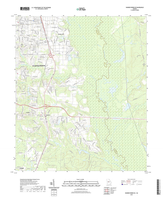 Warner Robins SE Georgia US Topo Map Image