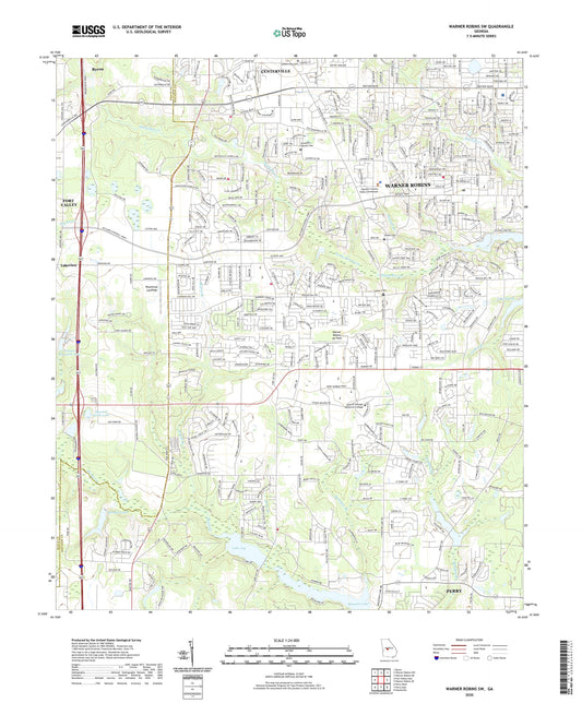 Warner Robins SW Georgia US Topo Map Image
