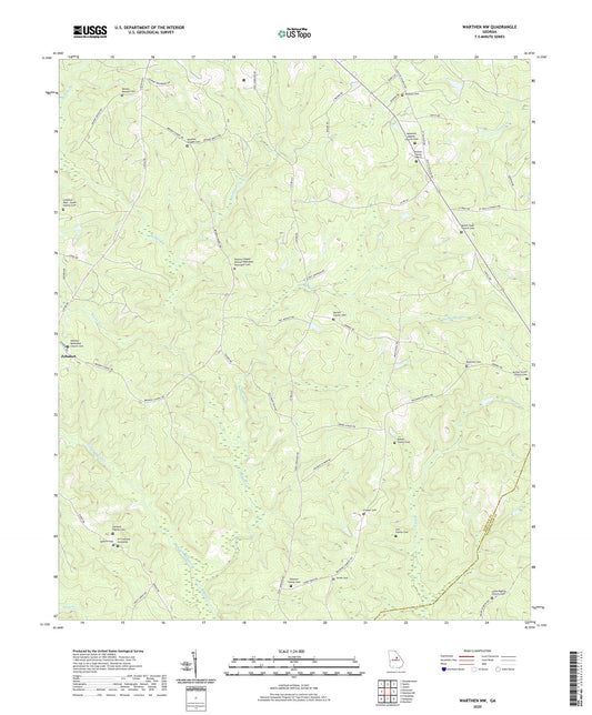 Warthen NW Georgia US Topo Map Image