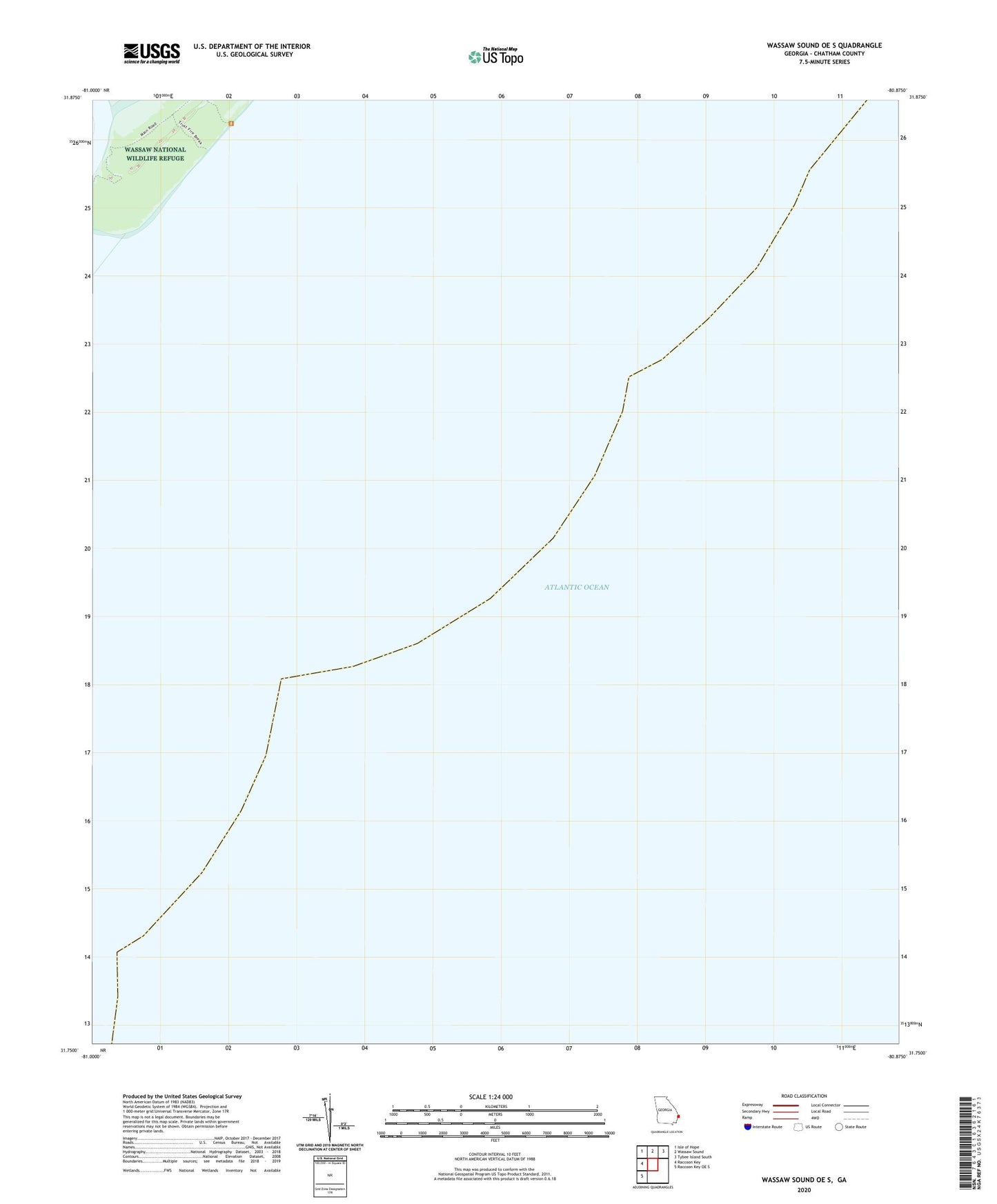 Wassaw Sound OE S Georgia US Topo Map Image